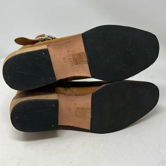 FREE PEOPLE VIENNA ANKLE BOOT CAMEL COLOR SUEDE EU 40 FITS LIKE 8.5 LIKE NEW - Picture 11 of 14